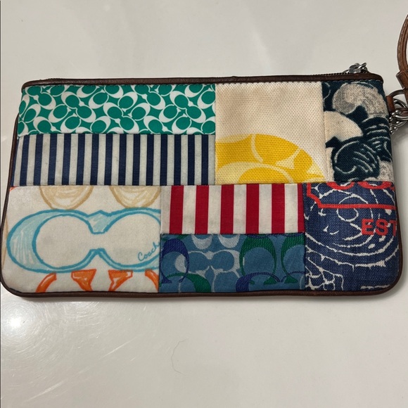 Coach Red and Pink Clutch Patchwork Design GUC - Picture 5 of 6